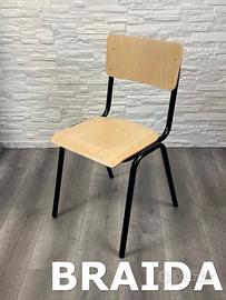 Sedia legno ristorante vintage stile scuola