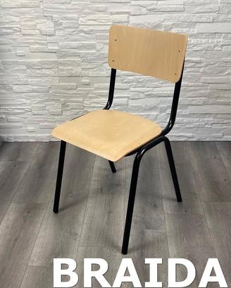 Sedia legno ristorante vintage stile scuola