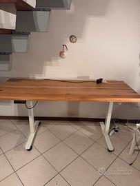 Scrivania elettrica rovere massello 160x60