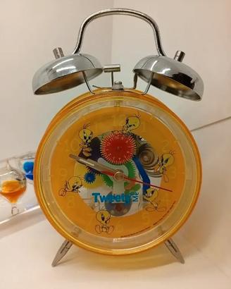 Orologio sveglia a carica in plexiglass Vntage