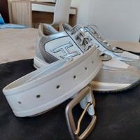 Scarpe Hogan Tod's bianche estive e cintura bianca