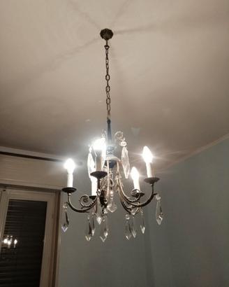 Lampadario vintage 5 luci  + applique