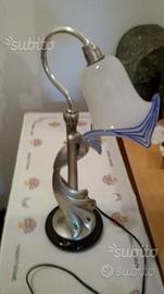 Lampada Ottaviani con pavone placcato argento 800