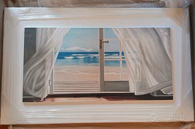 grande quadro in legno con finestra sul mare