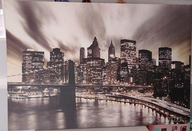 Quadro Tela Moderno Manhattan & Ponte di Brooklyn