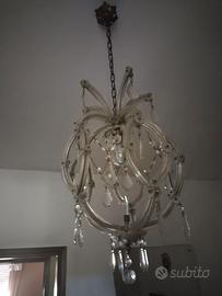 Lampadario vintage a gabbia stile Murano anni 50