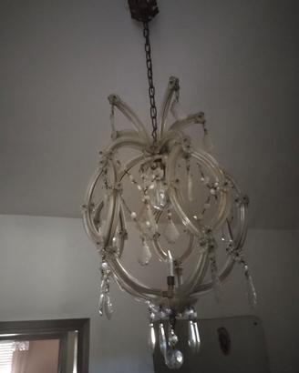 Lampadario vintage a gabbia stile Murano anni 50