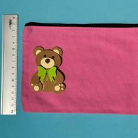 Scuola astuccio orso peluche rosa