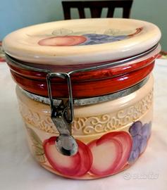 barattolo in ceramica ermetico arte fiorentina