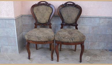 2 sedie luigi filippo in noce