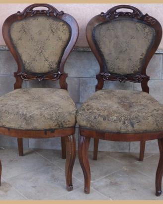 2 sedie luigi filippo in noce