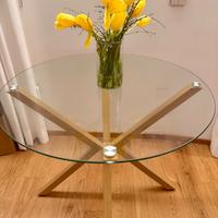 Tavolo da pranzo in vetro temperato