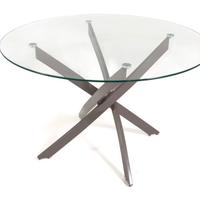 Tavolo rotondo in vetro temperato