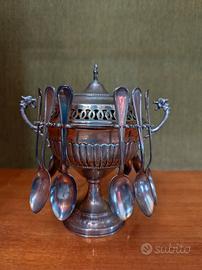 Zuccheriera Vintage Ag 800 + 12 Cucchiaini Ag 800