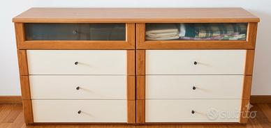 Cassettiera Ikea in vetro e legno – 160 × 86 cm 