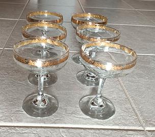 Coppe c/bordo oro e scritta 2000 Millennium 