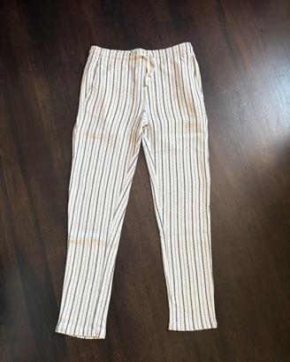 Pantaloni ZARA Uomo Taglia M Rigati Beige