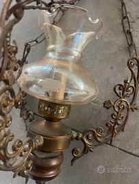Lampadario ferro battuto