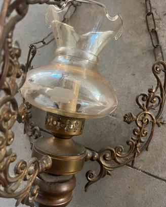 Lampadario ferro battuto