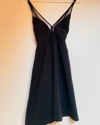 Abito corto mango nero MIDI