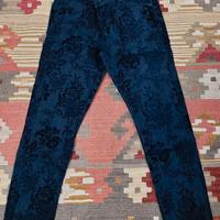 Pantalone damascato blu zara