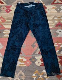 Pantalone damascato blu zara