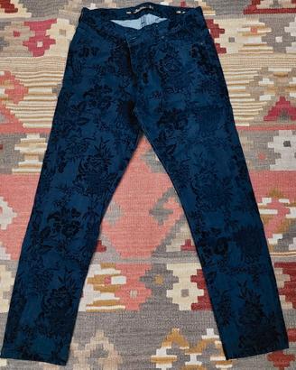 Pantalone damascato blu zara