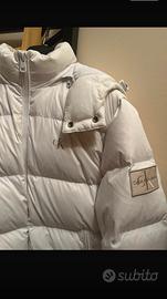 Piumino Calvin Klein jeans uomo bianco panna