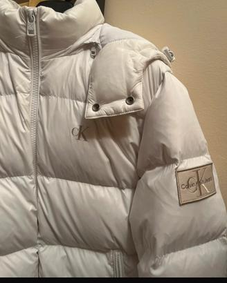 Piumino Calvin Klein jeans uomo bianco panna