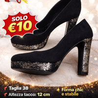 Décolleté Eleganti in Camoscio Nero – Tacco 12 cm