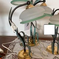 N° 3 abatjour di ottone bronzato lampada da tavolo
