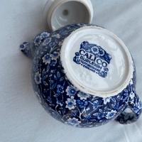 Teiera vintage Burleigh Calico dipinta blu