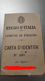 carta d'identità del Regno d'Italia (1937, Anno XV