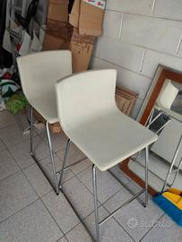 sgabelli Ikea in pelle bianca