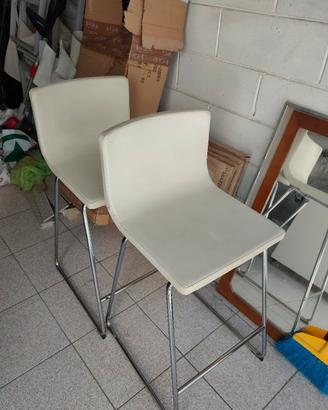 sgabelli Ikea in pelle bianca