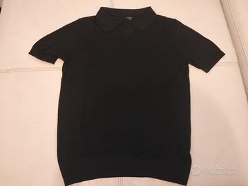 t shirt stile polo uomo nera 