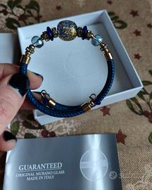 Bracciale Venezia Classica vetro di murano blu oro