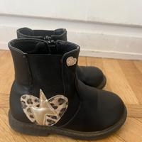 Stivaletti neri con dettaglio leopardato tg 27