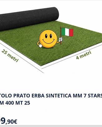 rotolo erba sintetica 25x4 Mt  