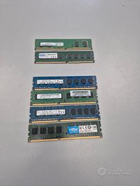 Lotto 6 moduli RAM DDR3 DDR4 