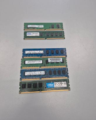 Lotto 6 moduli RAM DDR3 DDR4 