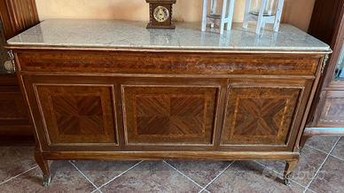 Salotto classico completo in radica con marmo