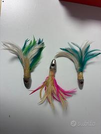 Esche artificiali piumate per traina / spinning