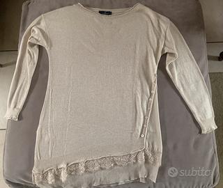 Maglione da donna lungo beige Bluejoint Collection