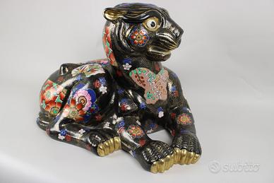 Pantera in ceramica smaltata