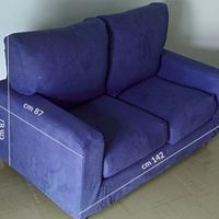 Divano sfoderabile in alcantara blu Chateau d'Ax