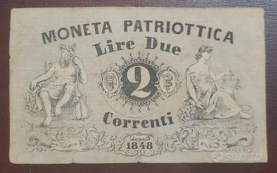 CARTAMONETA RISORGIMENTO ITALIANO DA 2 LIRE 1848