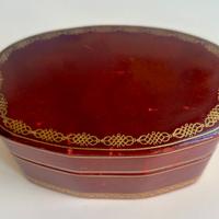 Portagioie vintage in pelle rossa Made in Italy