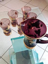 Servizio in cristallo Vintage con caraffa 
