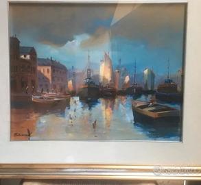 Quadro Porto al Crepuscolo di Mohammed Sezese 